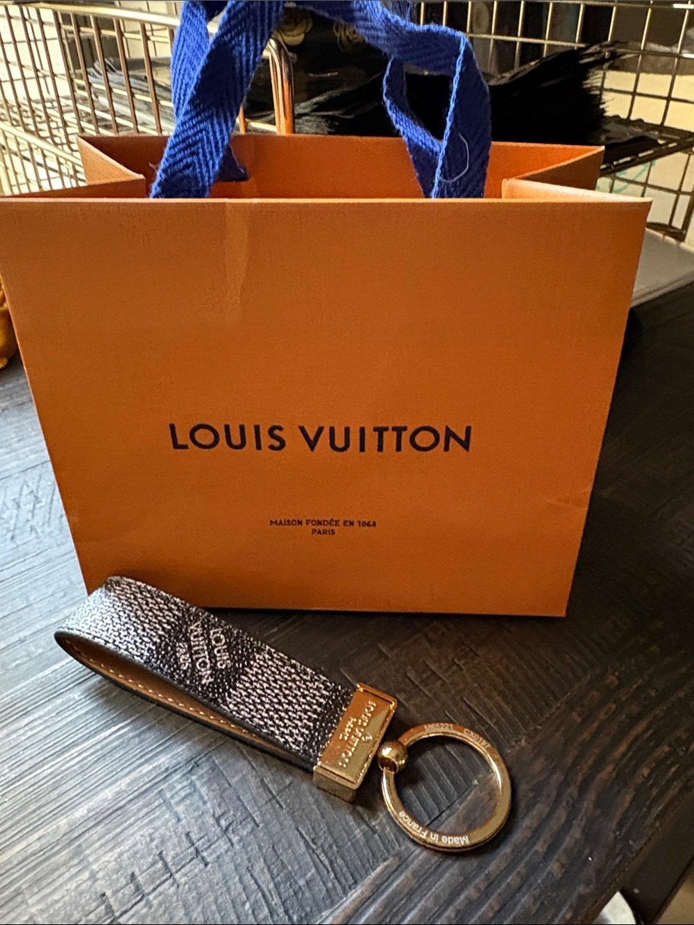 Louis Vuitton Damier Graphite Dragonne key holder with bag